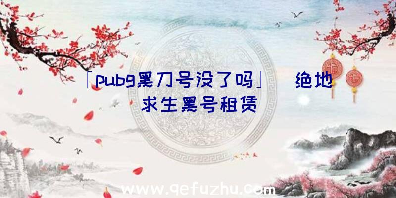 「pubg黑刀号没了吗」|绝地求生黑号租赁